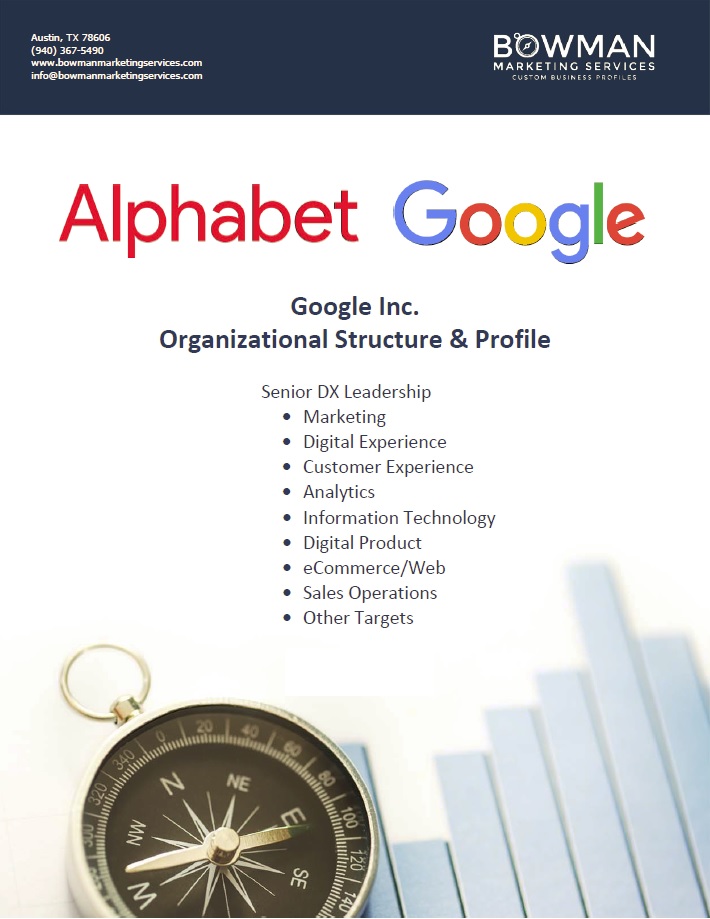 Alphabet Google flyer on the website
